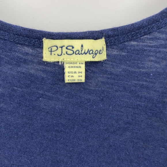 PJ Salvage Navy Lace Inset Tank Top NWT - Picture 3 of 12